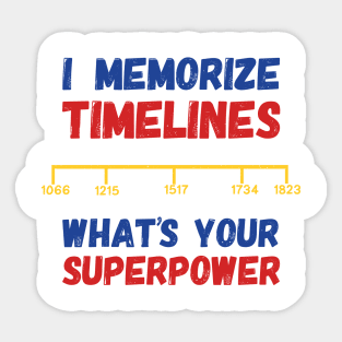 Superhero Timeline Memorization Sticker